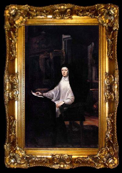 framed  Juan Martin Cabezalero Portrait of Queen Mariana de Austria, ta009-2